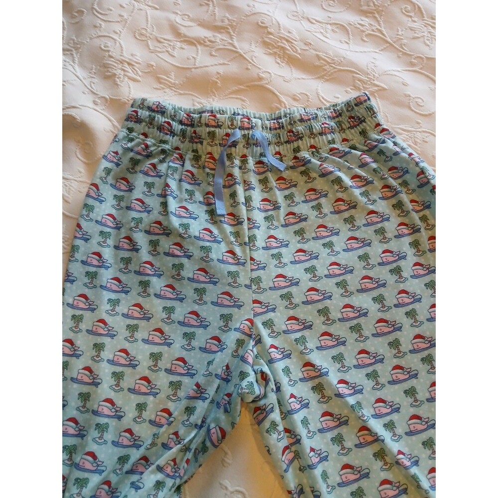 Vineyard Vines XL 16 Lounge Pajama Pants XL Christmas Whales santa hat Trees